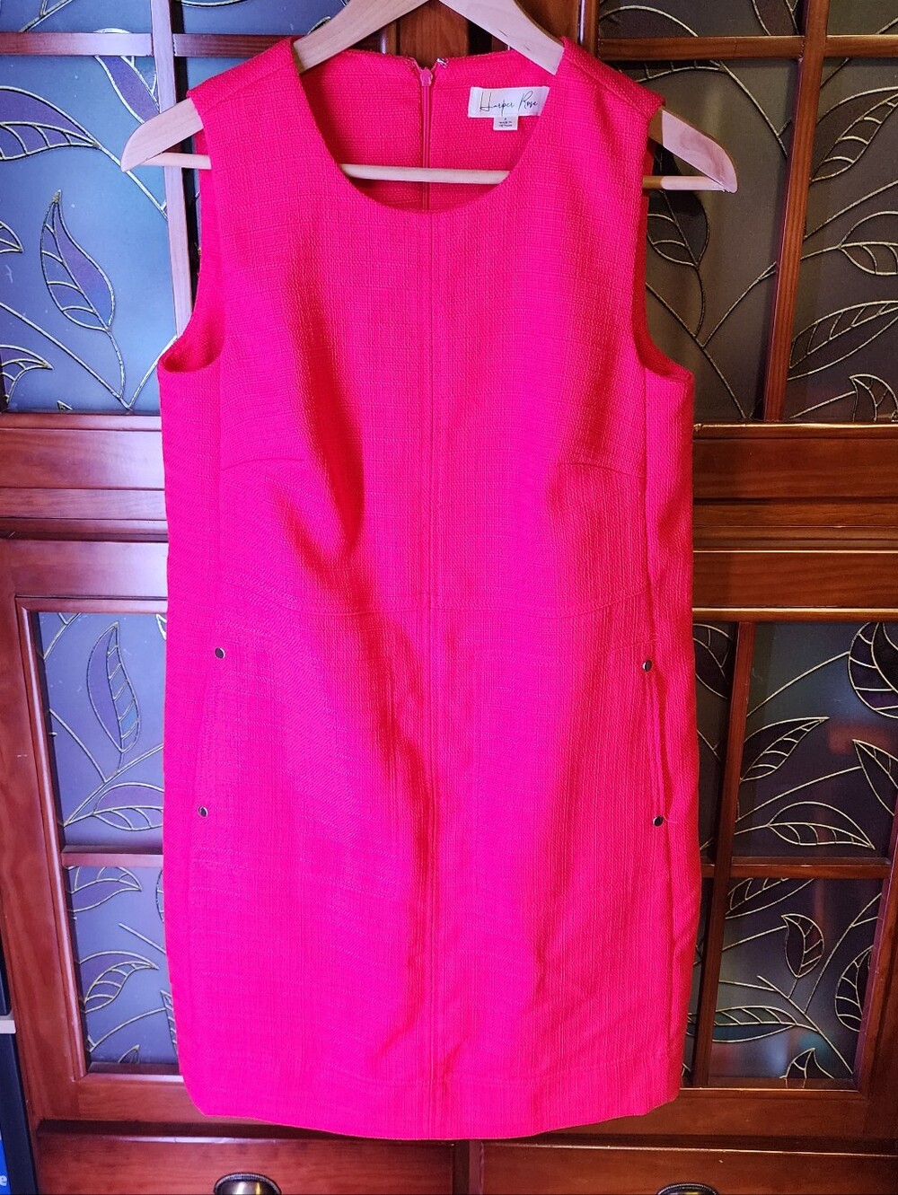 Sleeveless Hot Pink Shift Dress by Katherine Anne